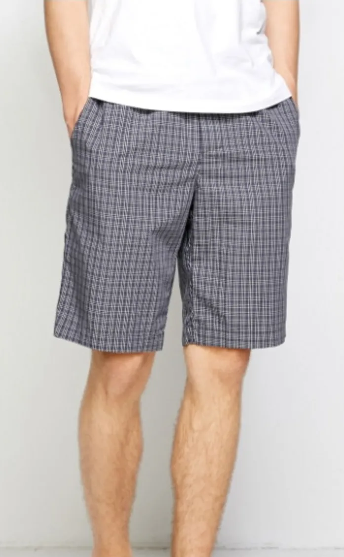 Men's Plaid Pattern Drawstring Casual Shorts