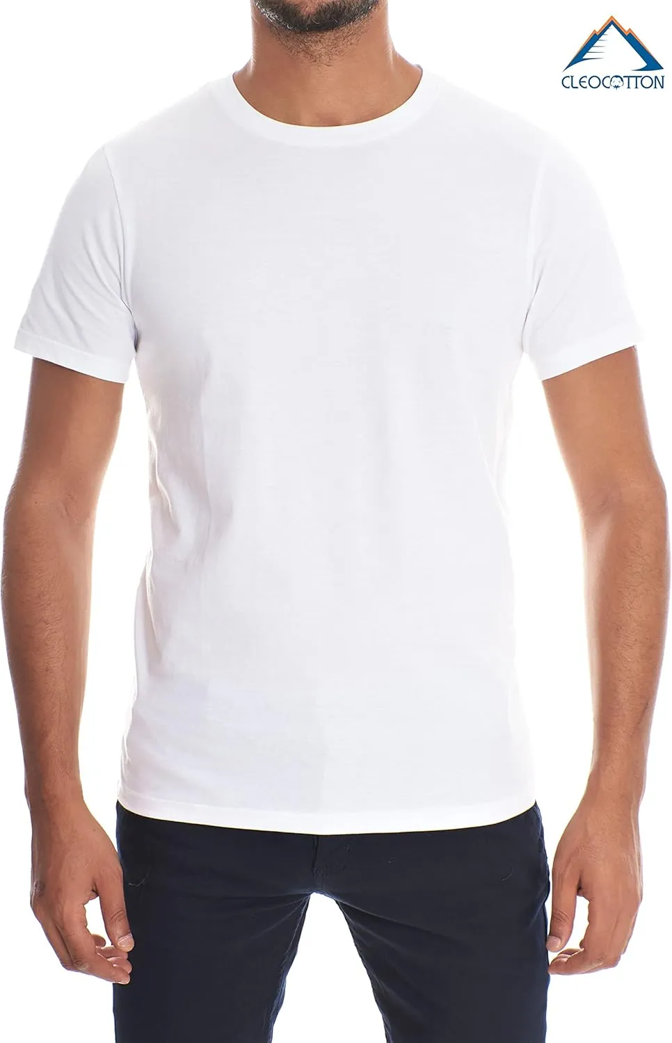 Mens Undershirt (Slim - Tight Fit) | Cotton Crew Neck T-Shirt (3/6 Pack) | Tag Free, Ultra Soft, Breathable (Made in Egypt)