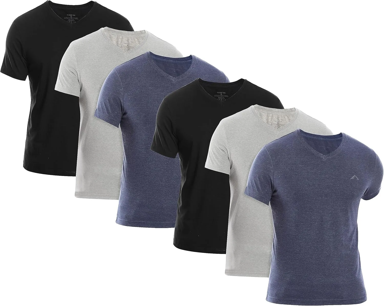 Mens V-Neck T-Shirt (Slim FIT) | 3/6 Pack, Vneck Tshirt | Cotton Rich, Ultra Soft, Breathable, Tag Free (Made in Egypt)