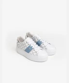 NERO GIARDINI TRAINERS PLATFORM TIE-UP WHITE