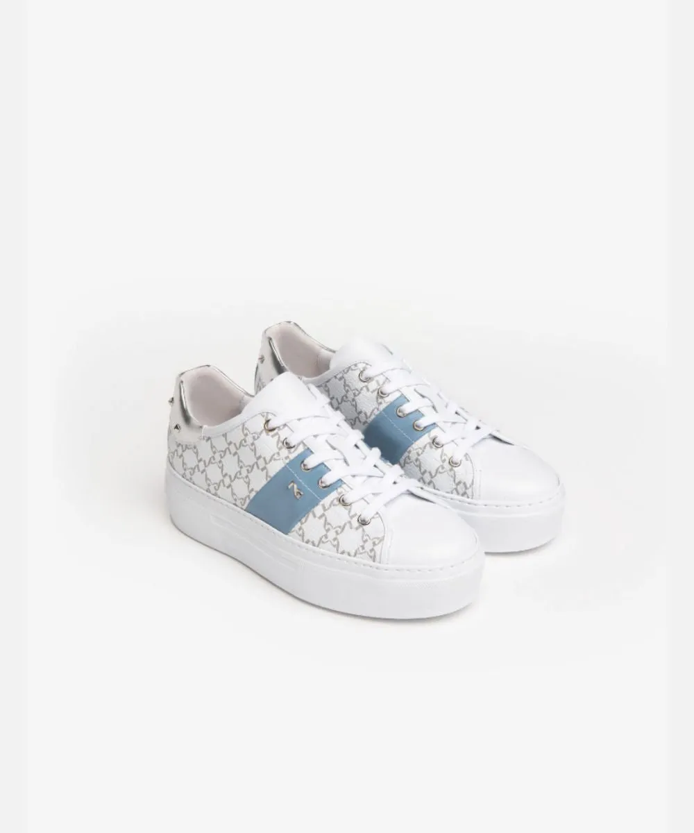 NERO GIARDINI TRAINERS PLATFORM TIE-UP WHITE