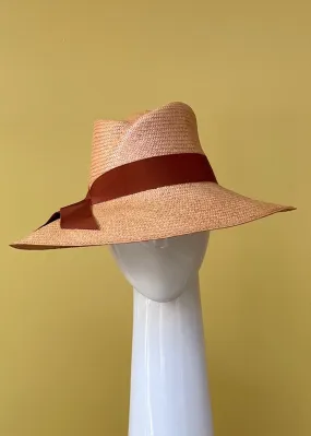 Ochre Brown Relaxed Panama Hat