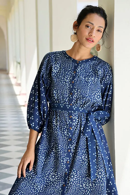 Okhai 'Bohemian' Pure Cotton Hand Block Printed Dress