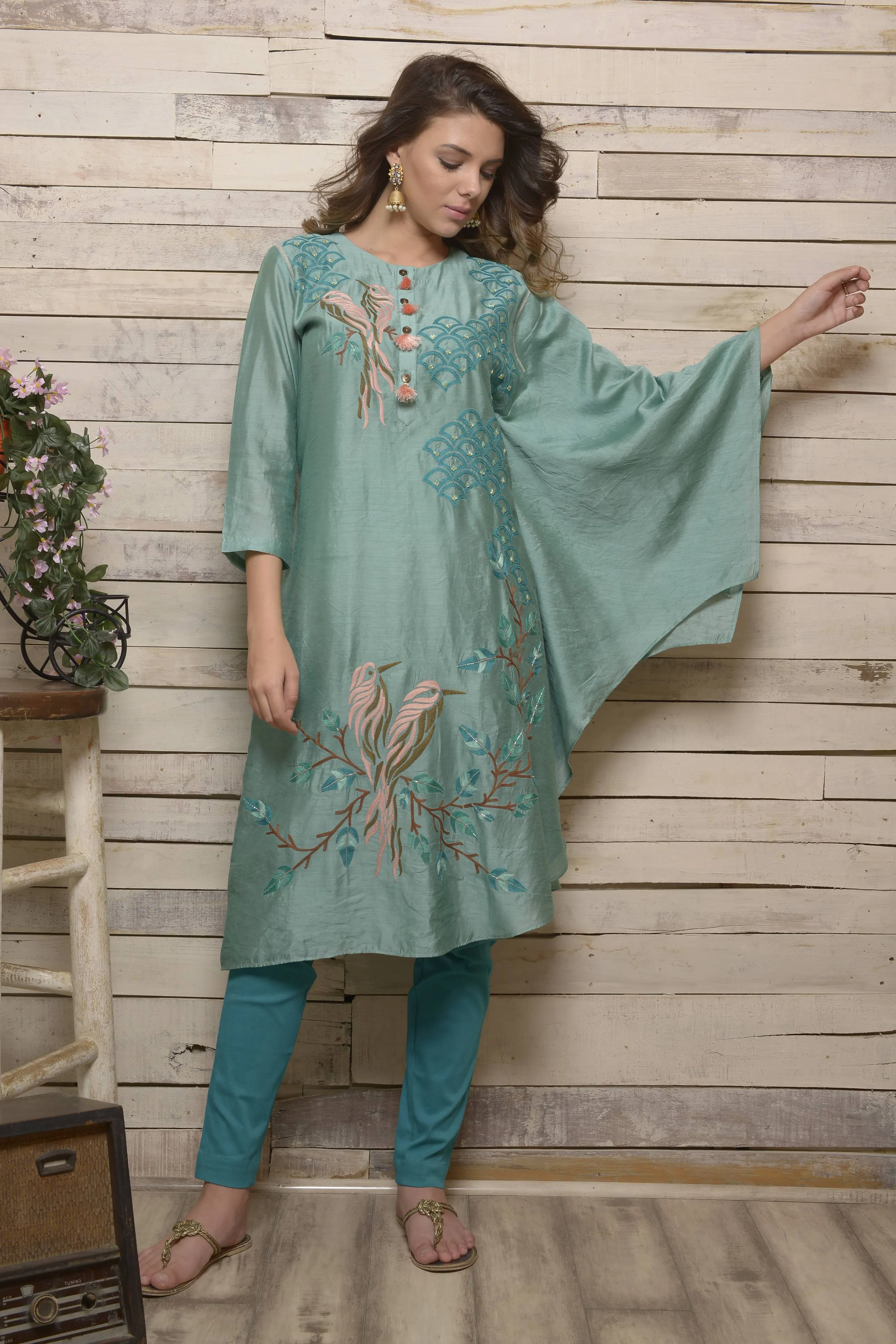 One Sided Blue Kaftaan