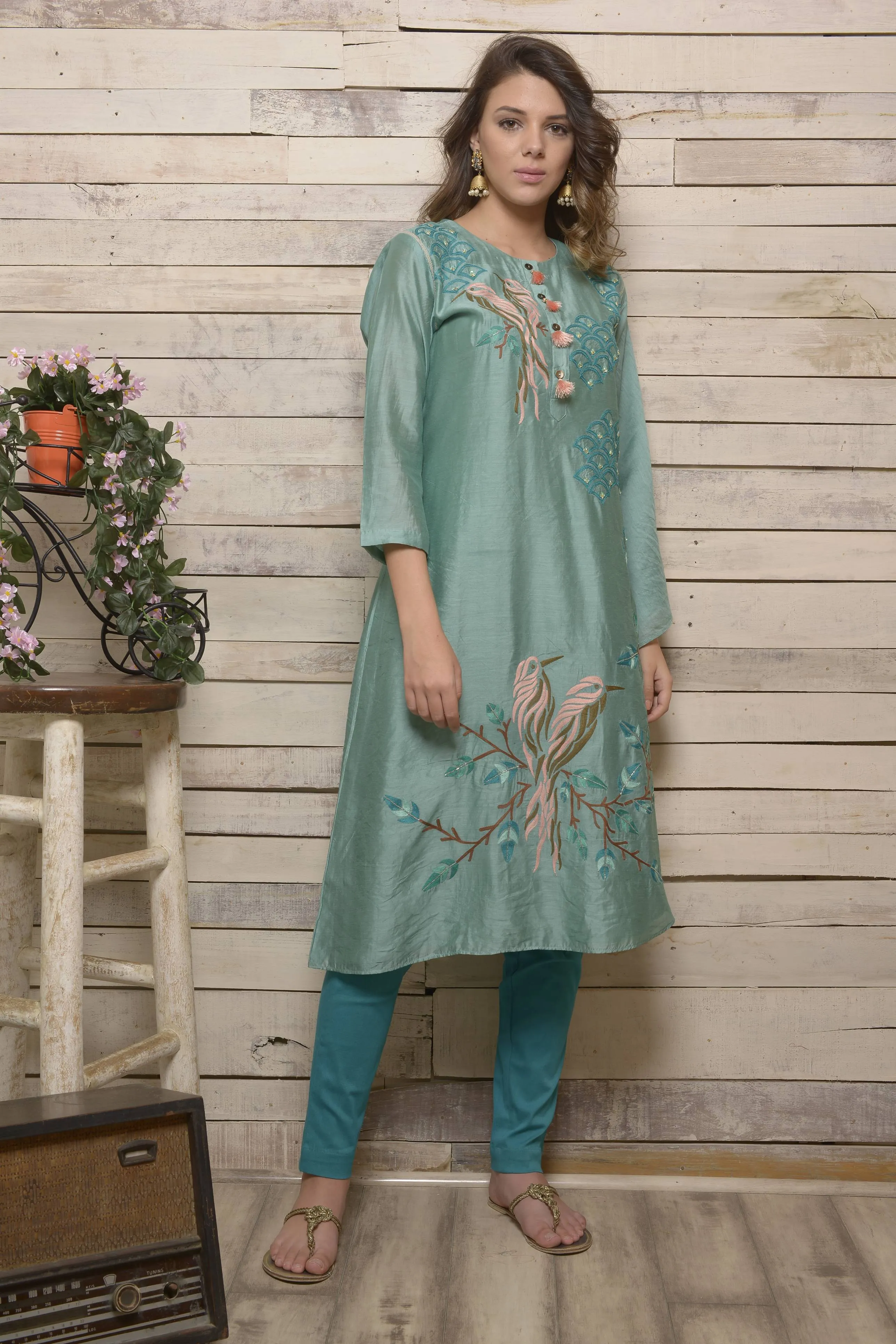 One Sided Blue Kaftaan