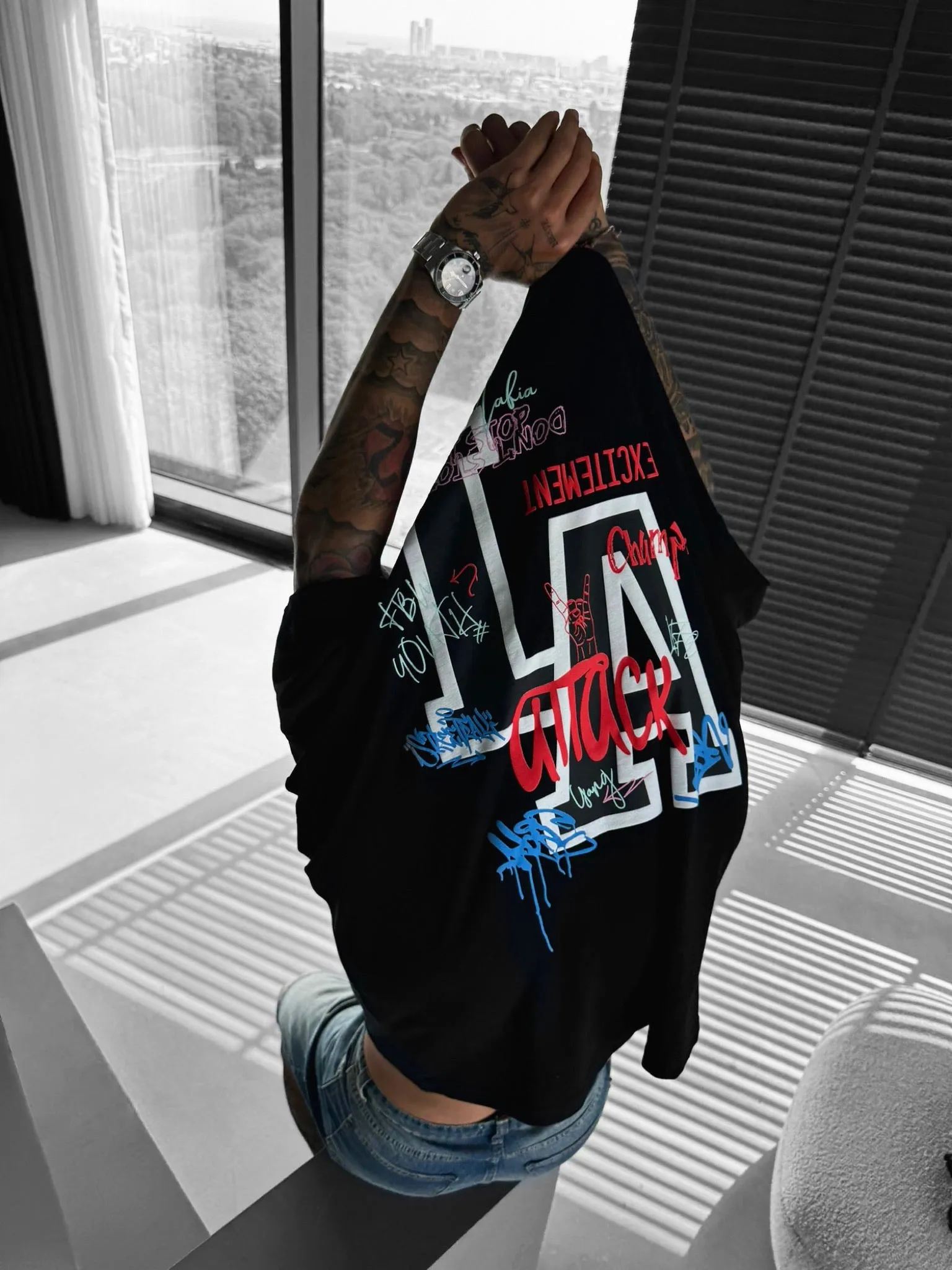 Oversize L.A T-shirt - Black