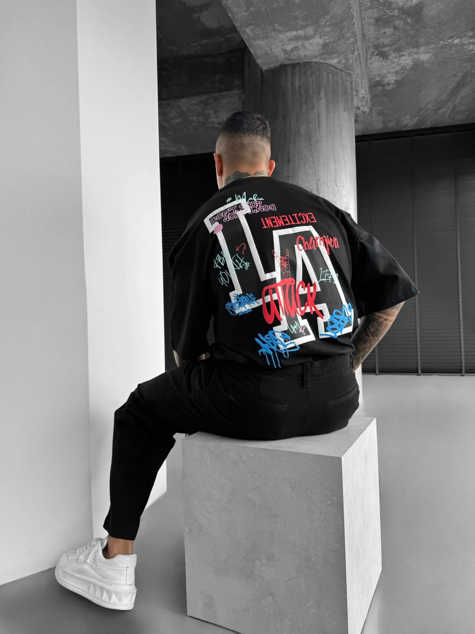 Oversize L.A T-shirt - Black