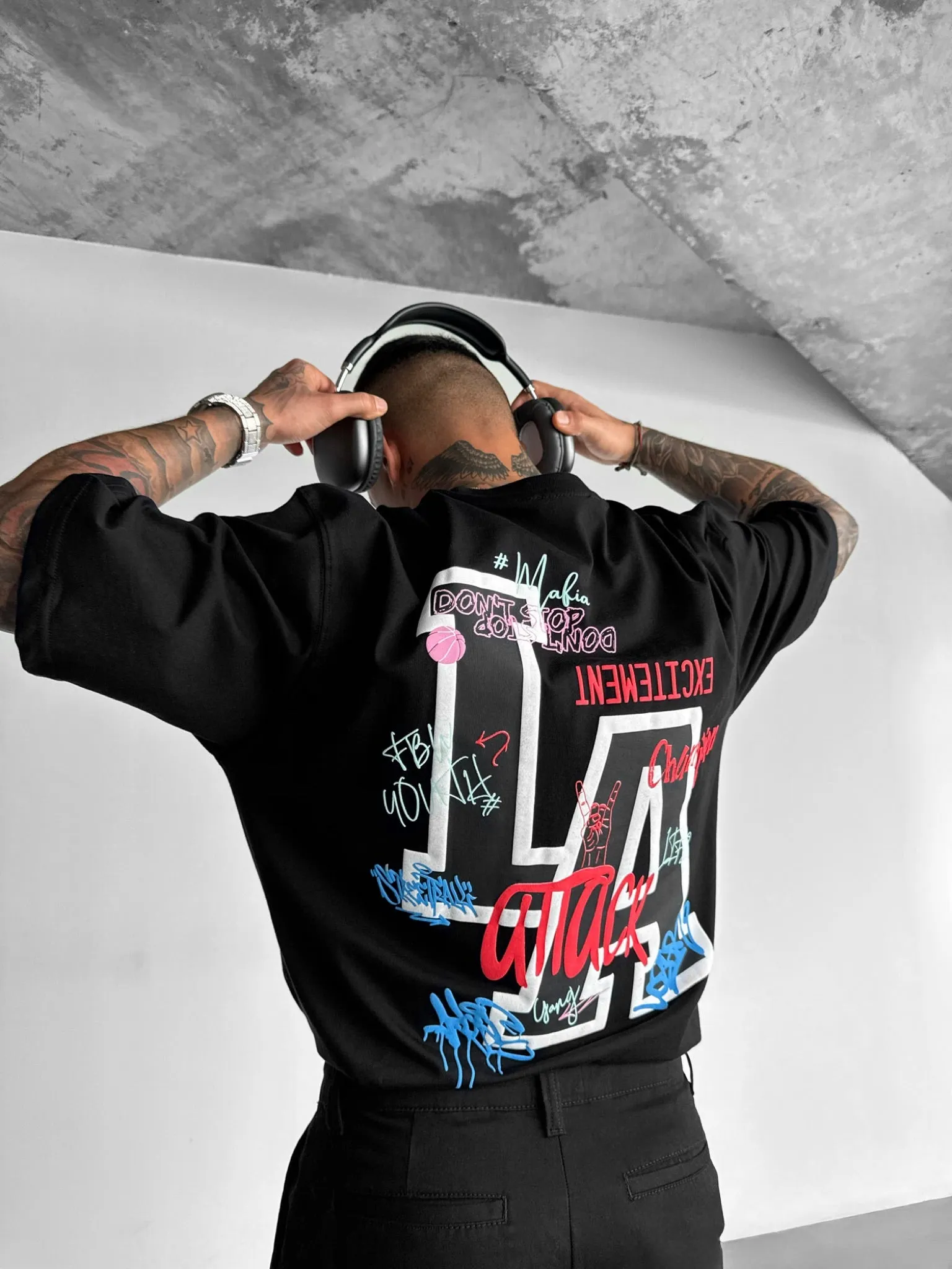Oversize L.A T-shirt - Black