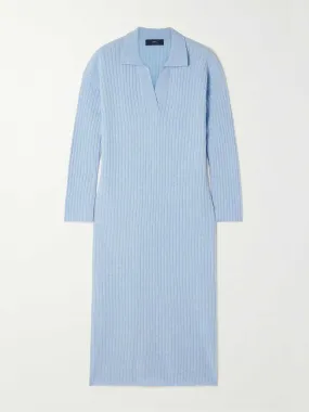 Oversized ribbed cashmere midi dress