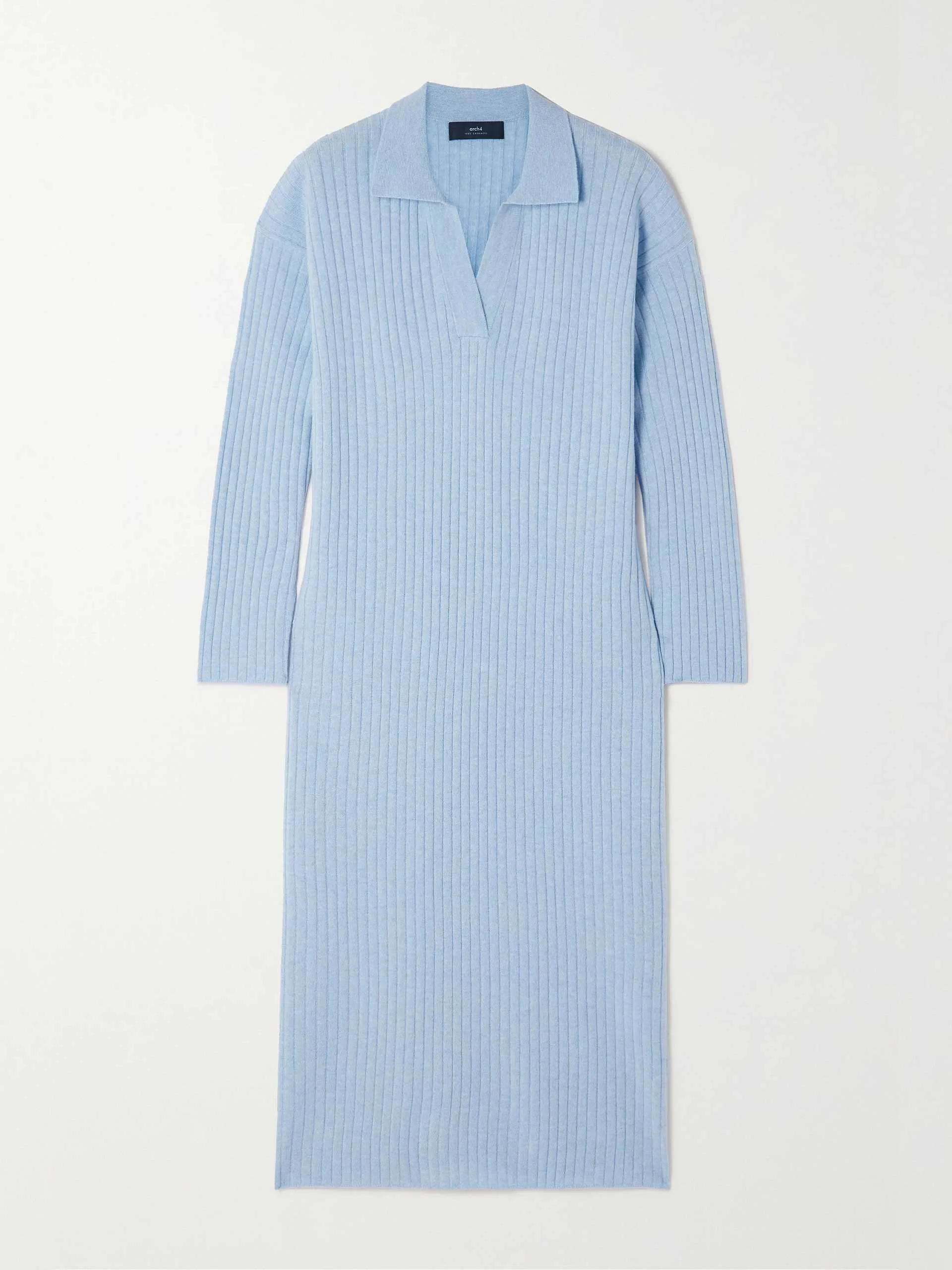 Oversized ribbed cashmere midi dress