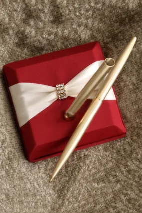 Perfect Rhinestones/Bow Guestbook & Pen Set