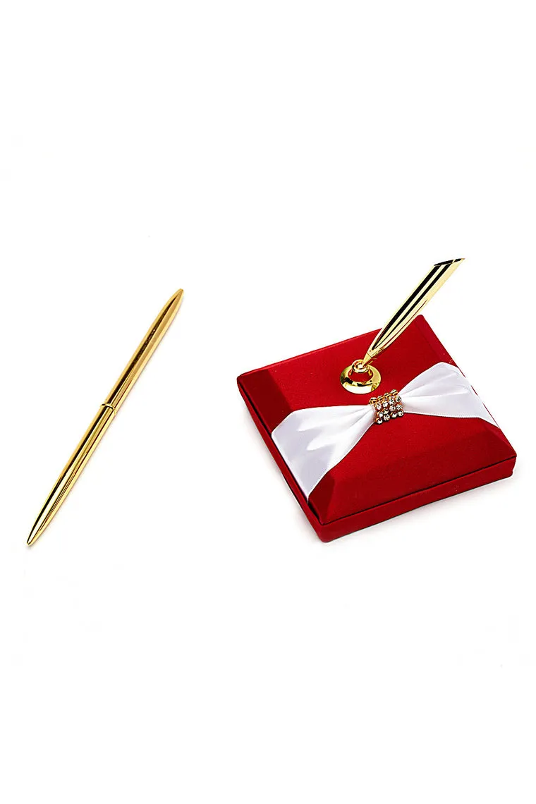 Perfect Rhinestones/Bow Guestbook & Pen Set