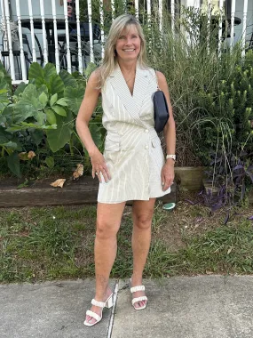 Pinstriped Double Breasted Romper