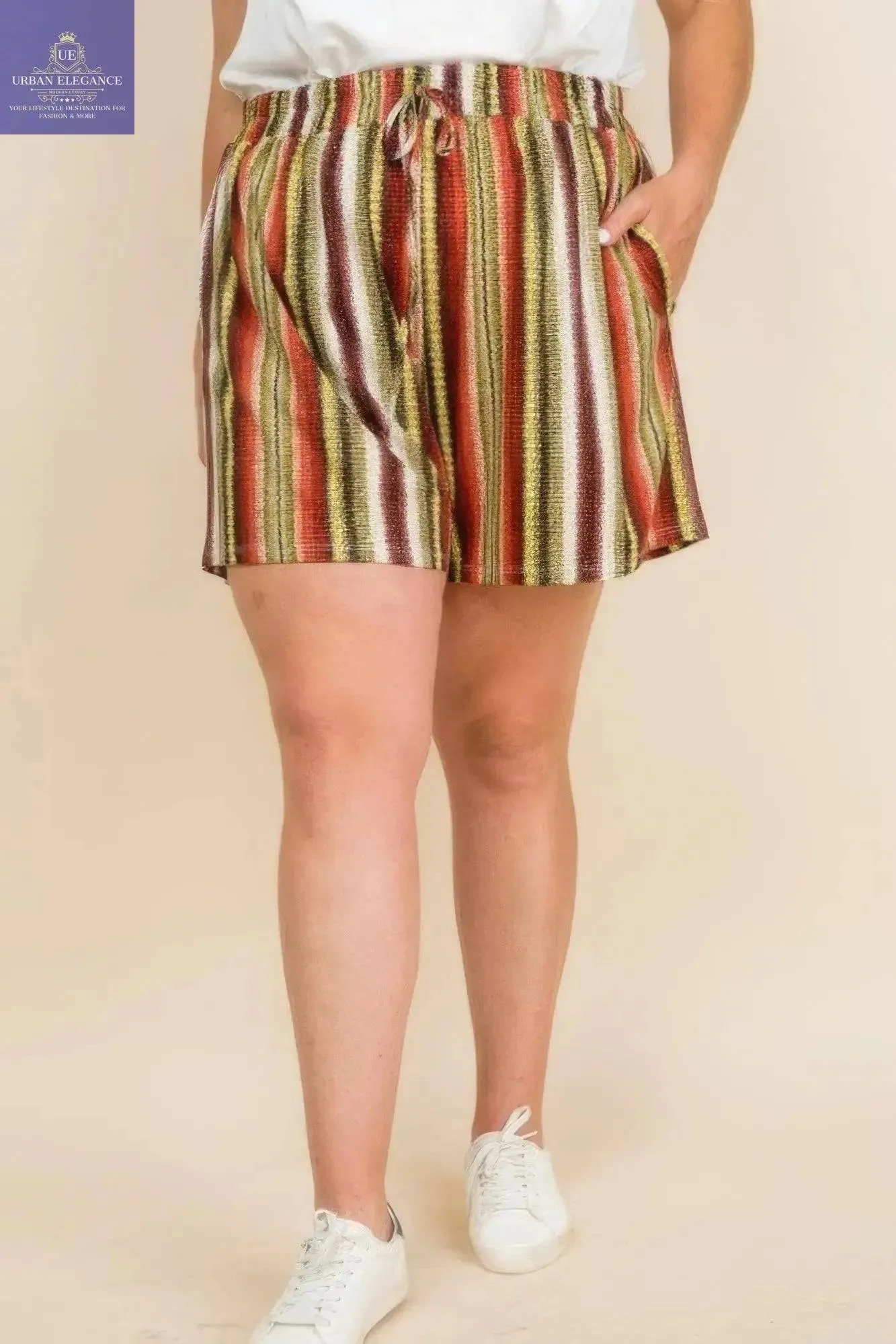 Plus Size Snake Skin Casual Shorts