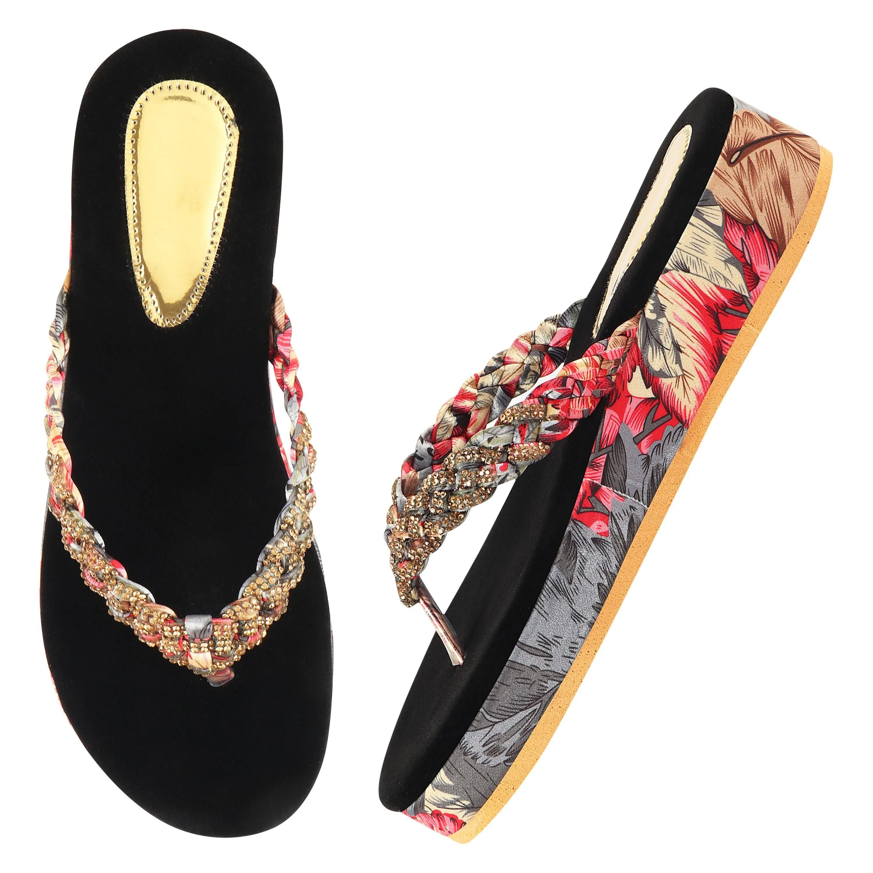 Printed Stylish Flats Slippers For Women