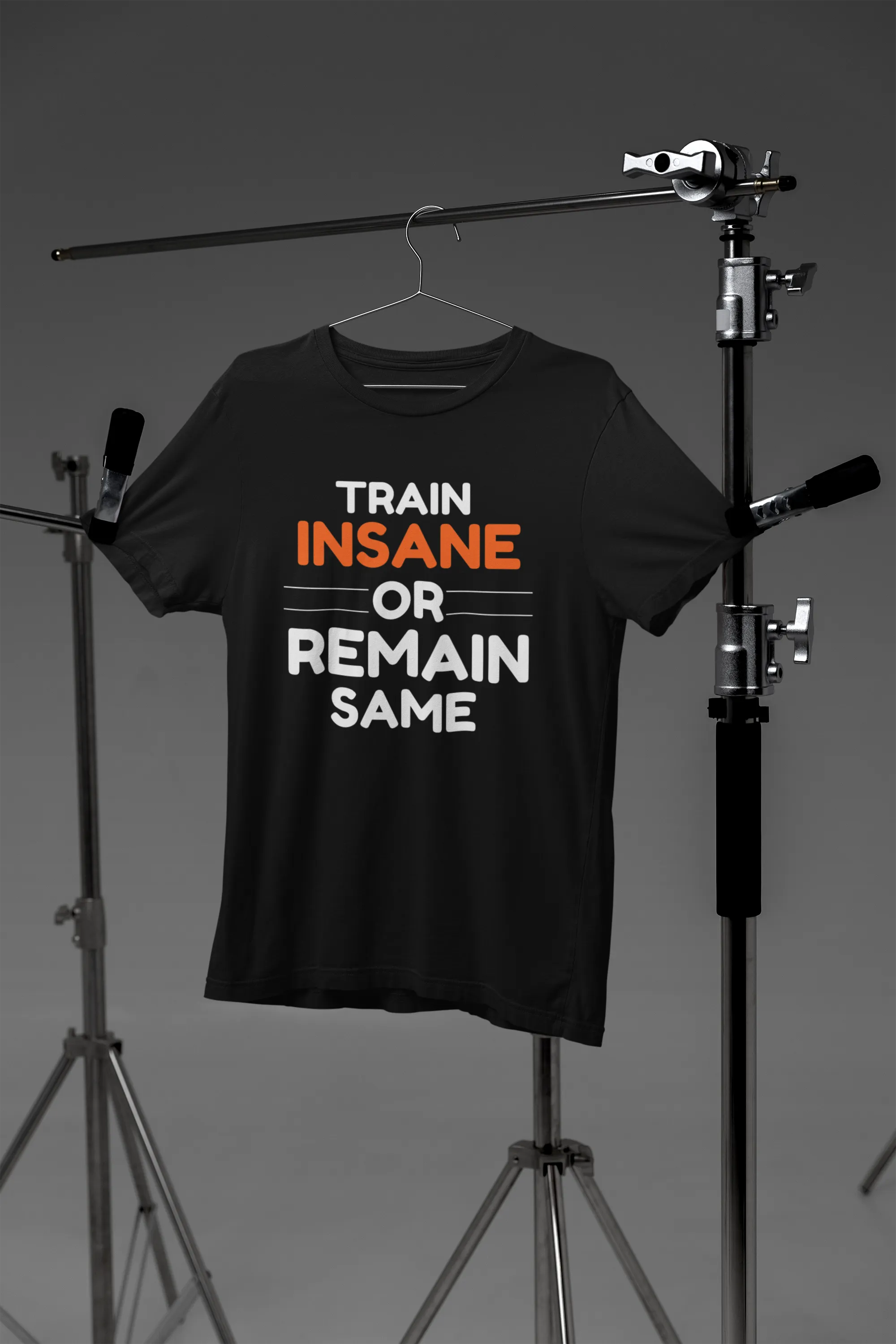 "Train Insane Or Remain Same" Printed Gym T-Shirt