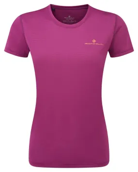 Ronhill Tech Short Sleeve Tee (Womens) - Blackcurrant/ Mango