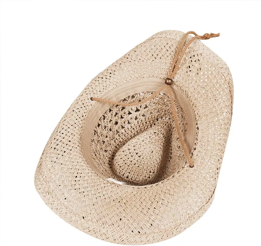 Straw Hat Women Men Cowboy Hats Beach Floppy Sun Hats Brim Summer Sunhat Bush Sombrero Travel Cowgirl Hat Costume