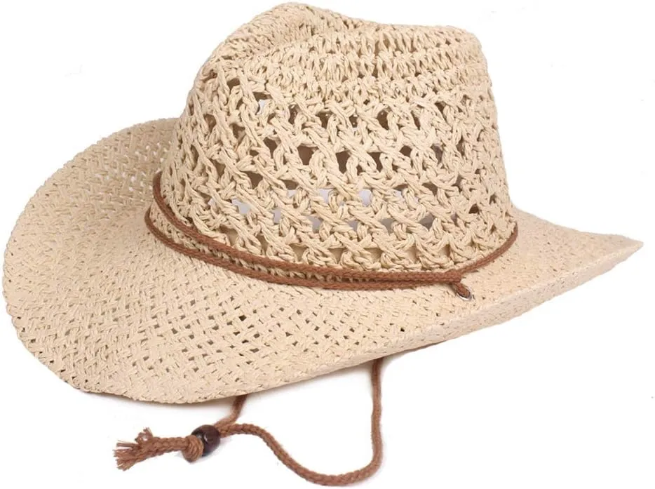 Straw Hat Women Men Cowboy Hats Beach Floppy Sun Hats Brim Summer Sunhat Bush Sombrero Travel Cowgirl Hat Costume