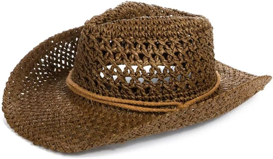 Straw Hat Women Men Cowboy Hats Beach Floppy Sun Hats Brim Summer Sunhat Bush Sombrero Travel Cowgirl Hat Costume