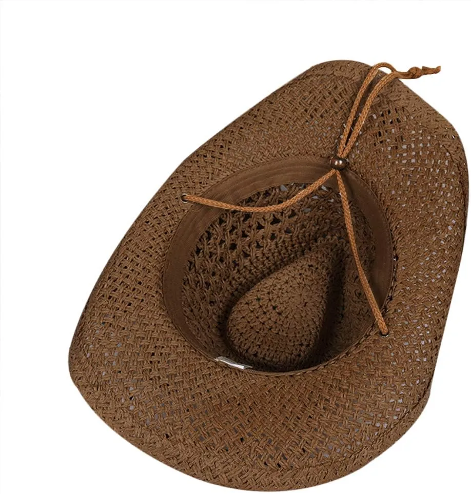 Straw Hat Women Men Cowboy Hats Beach Floppy Sun Hats Brim Summer Sunhat Bush Sombrero Travel Cowgirl Hat Costume