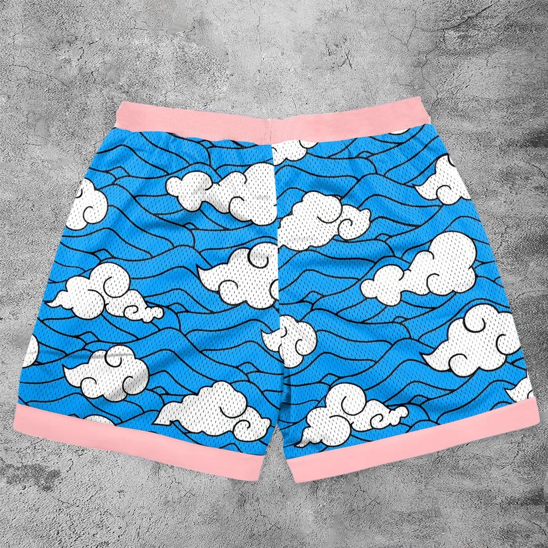 Tide brand print retro casual street shorts