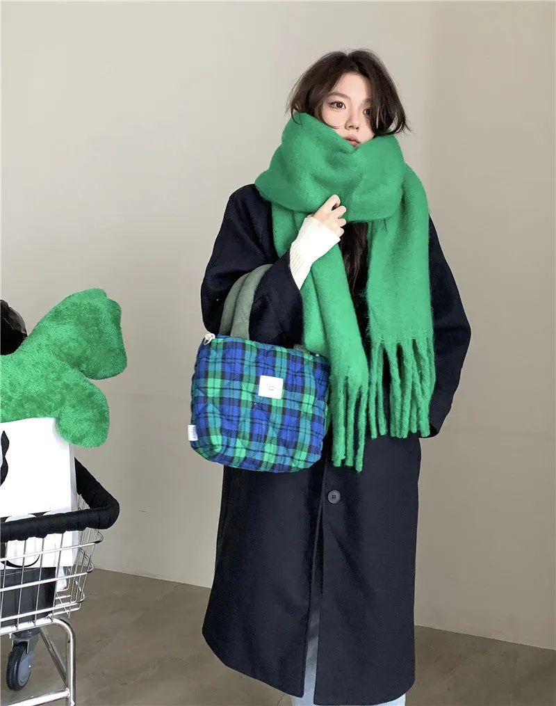 Toleet Solid Color Mohair Scarf Autumn and Winter Korean Style Warm Shawl Scarf