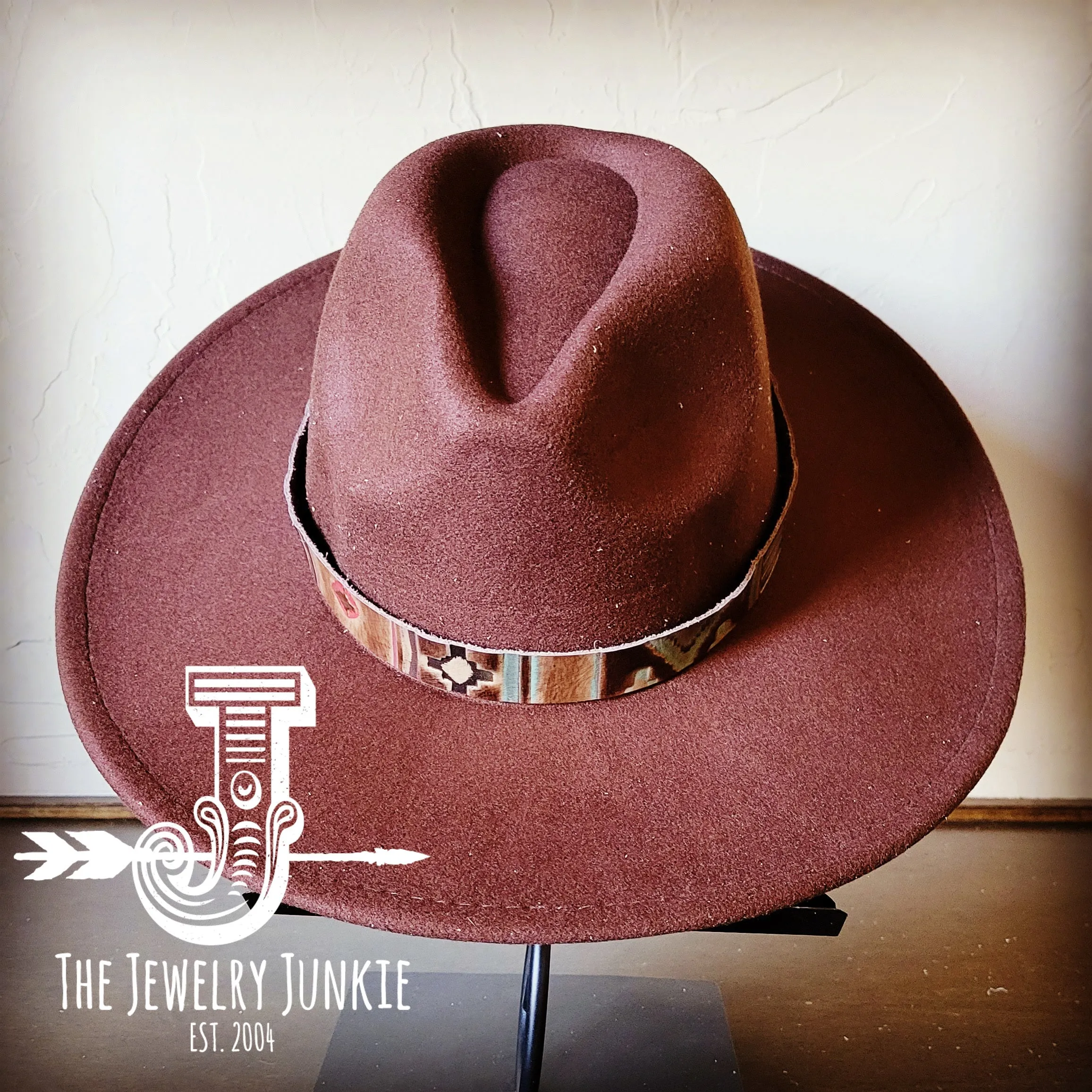Turquoise Navajo Western Leather Band w/ Choice of Boho Hat 985d