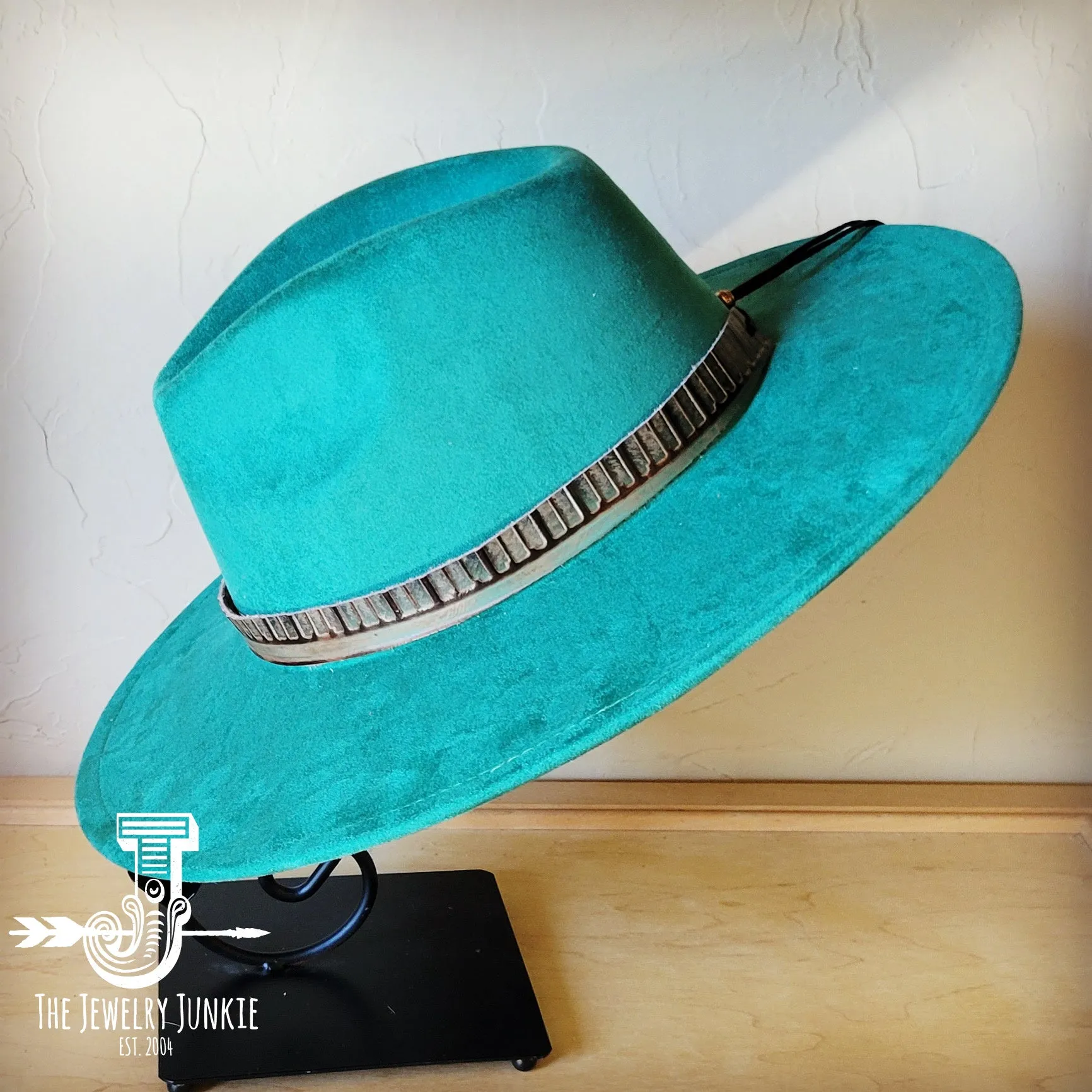 Turquoise Navajo Western Leather Band w/ Choice of Boho Hat 985d
