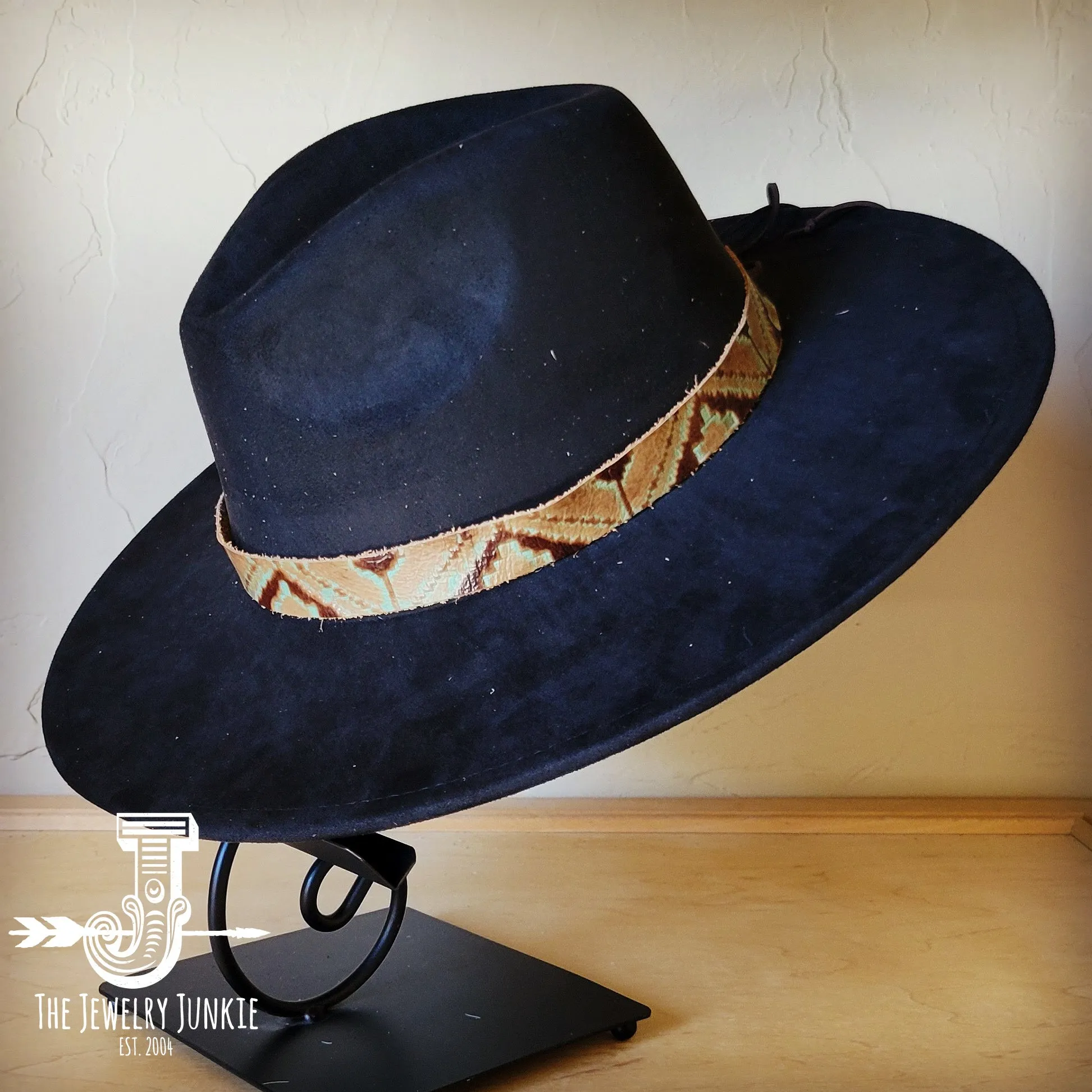Turquoise Navajo Western Leather Band w/ Choice of Boho Hat 985d