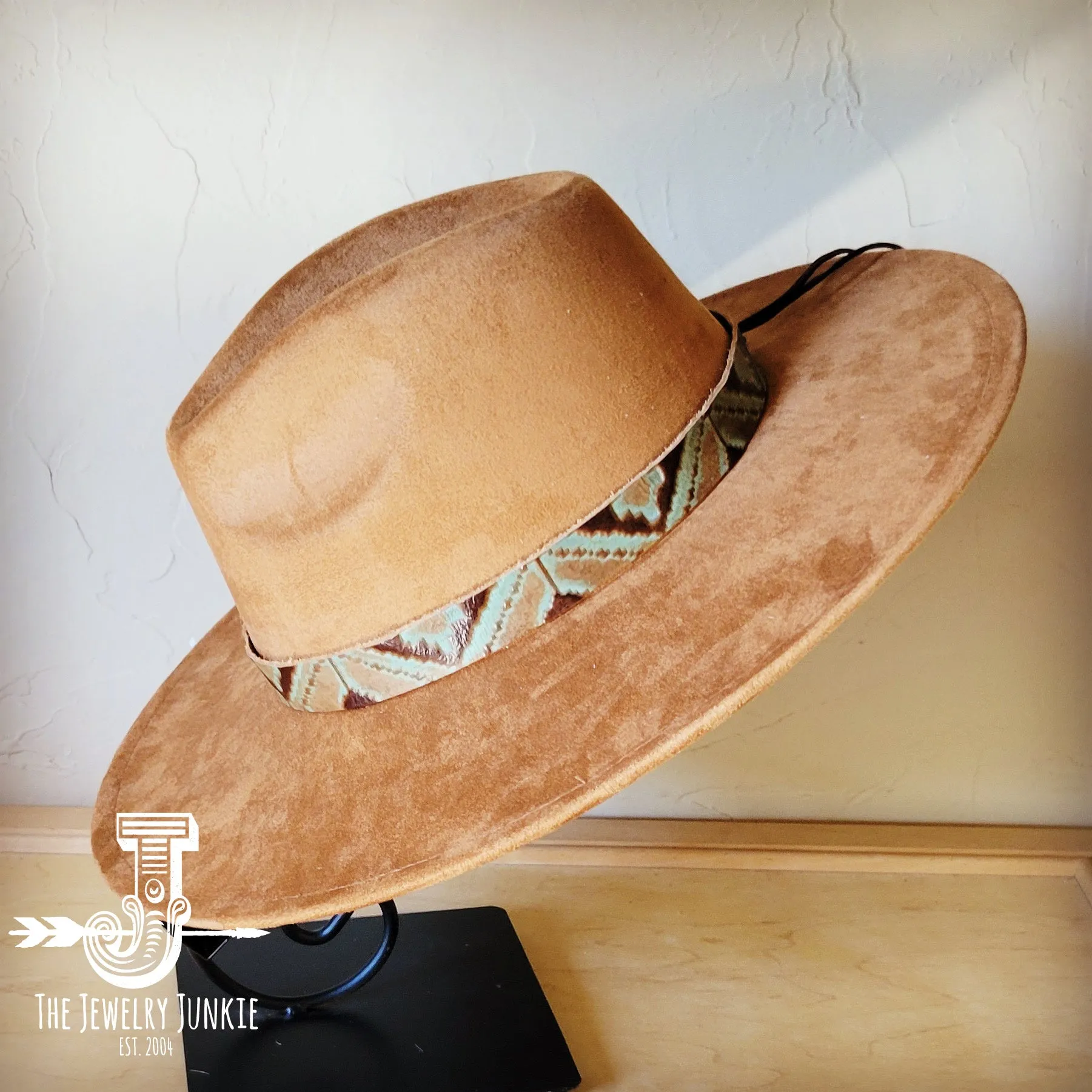 Turquoise Navajo Western Leather Band w/ Choice of Boho Hat 985d