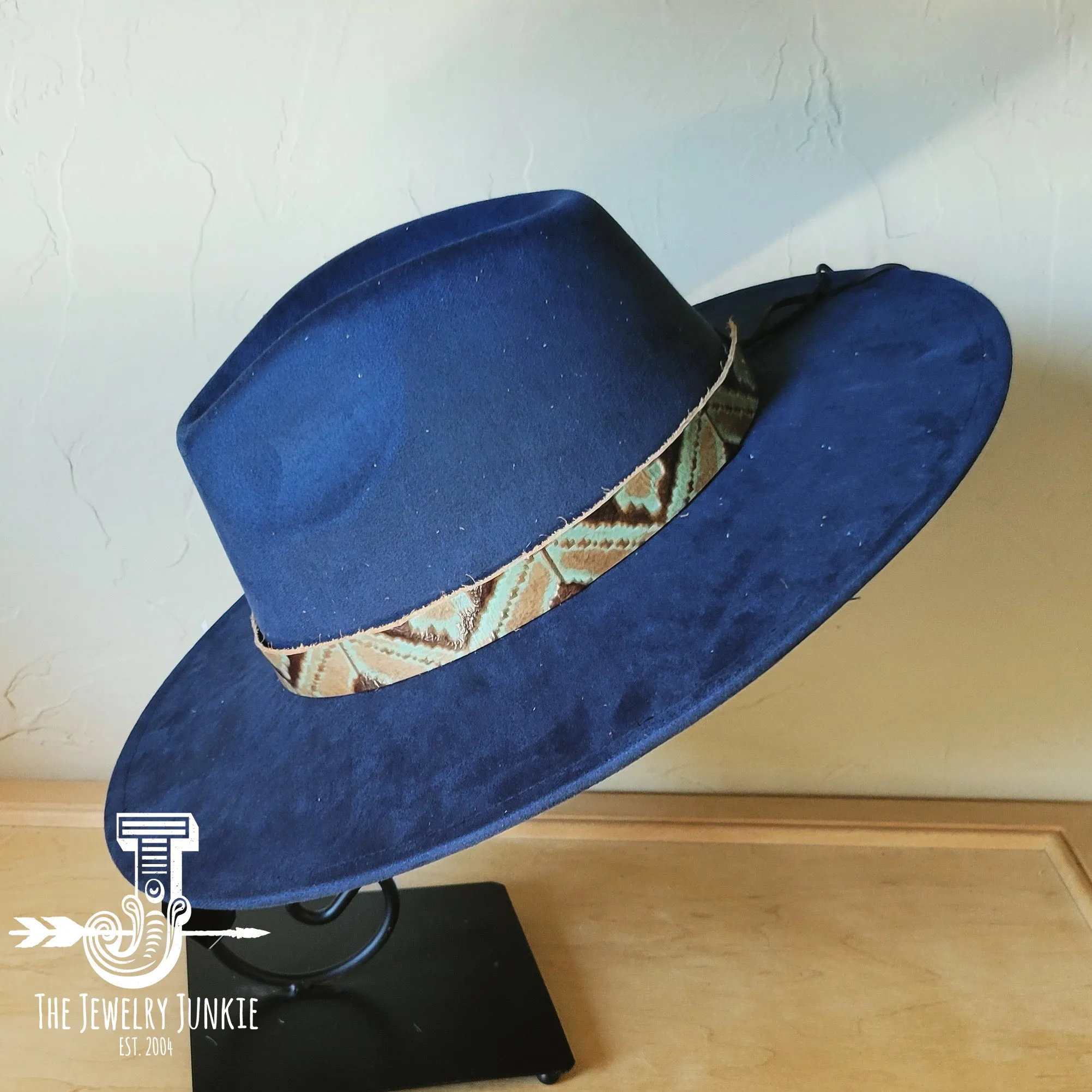 Turquoise Navajo Western Leather Band w/ Choice of Boho Hat 985d