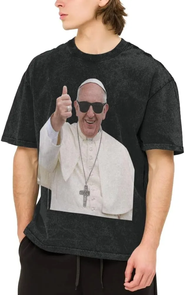 Vintage Oversized Man's T Shirt Round Neck Cotton T-Shirt Top