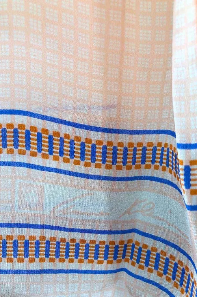 Vintage Peach and Blue Anne Klein Scarf