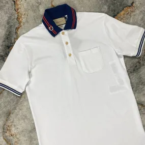 White Interlocking GG Polo Shirt.