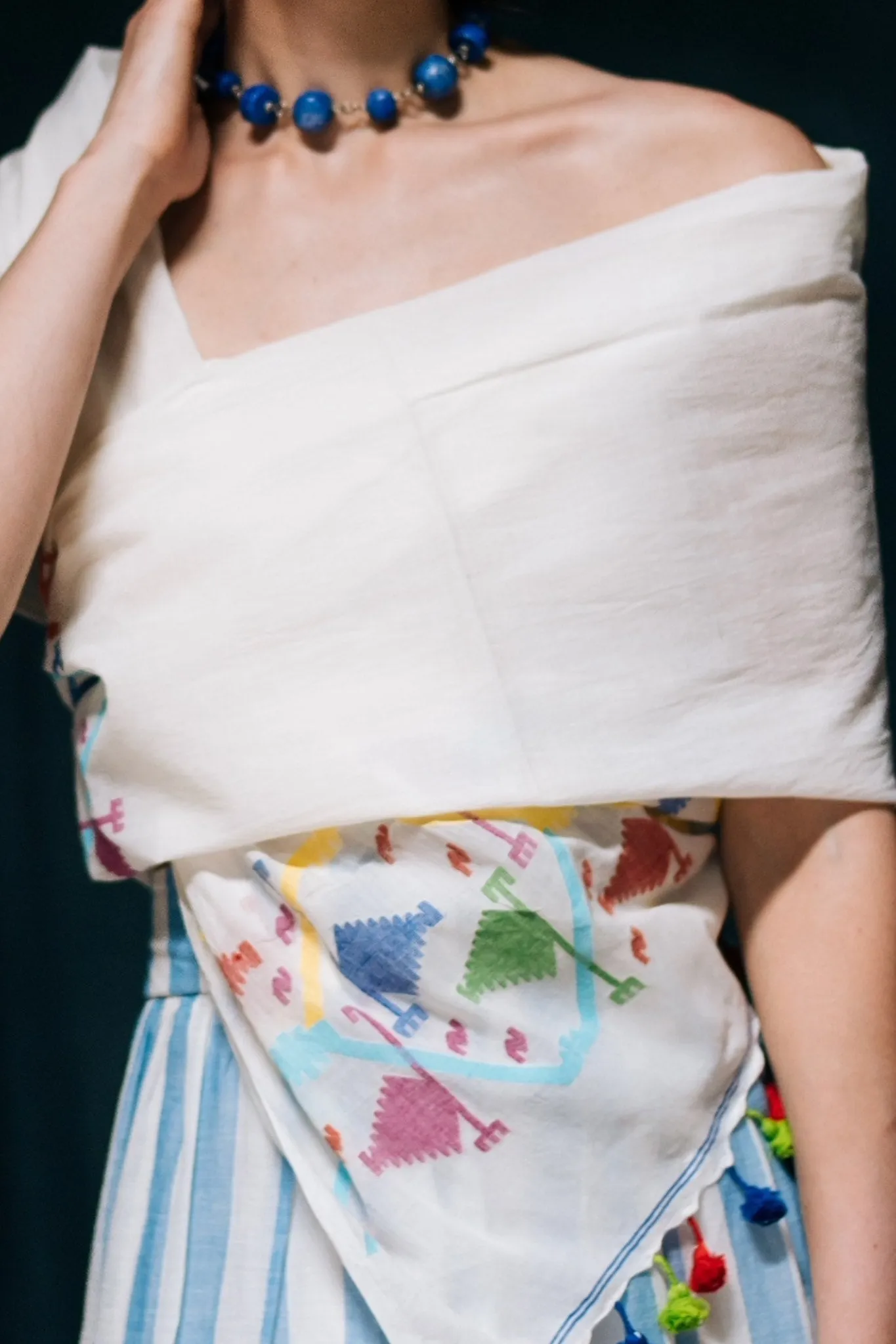 White Jamdani Scarf