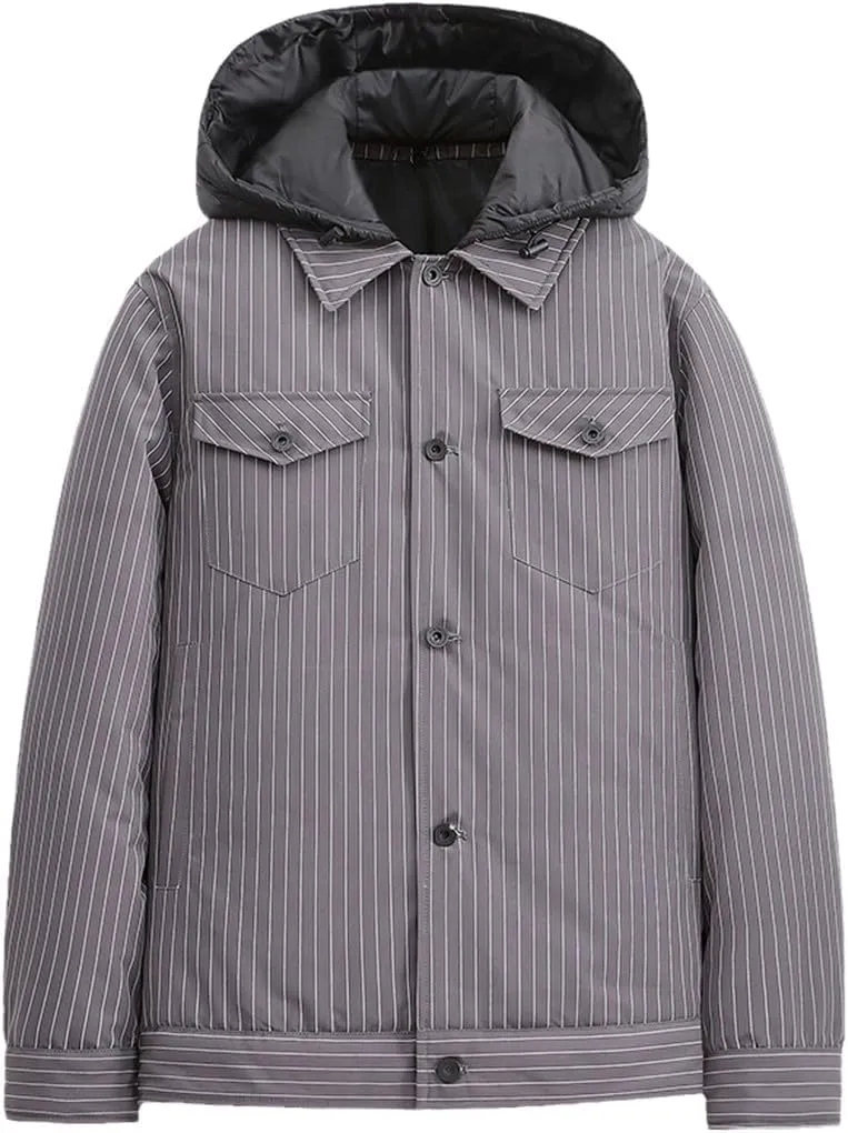 Winter Men Daily Duck Down Hooded Jackets Men Warm Thick Parkas Coat