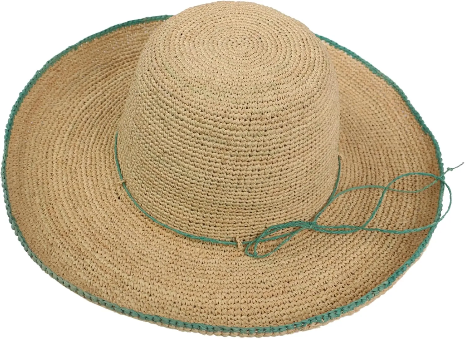 Women Crochet Wide Brim Sun Hat | Women's Madagascan Raffia Wallaroo Camille Hat | Handwoven Foldable Summer Wedding Hat