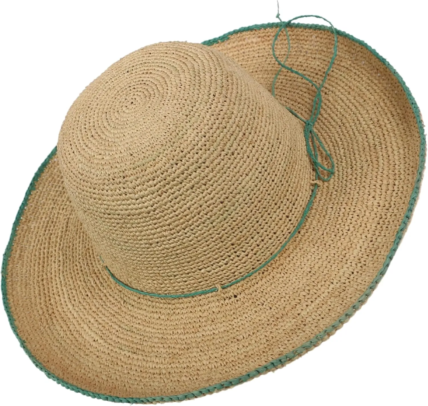 Women Crochet Wide Brim Sun Hat | Women's Madagascan Raffia Wallaroo Camille Hat | Handwoven Foldable Summer Wedding Hat