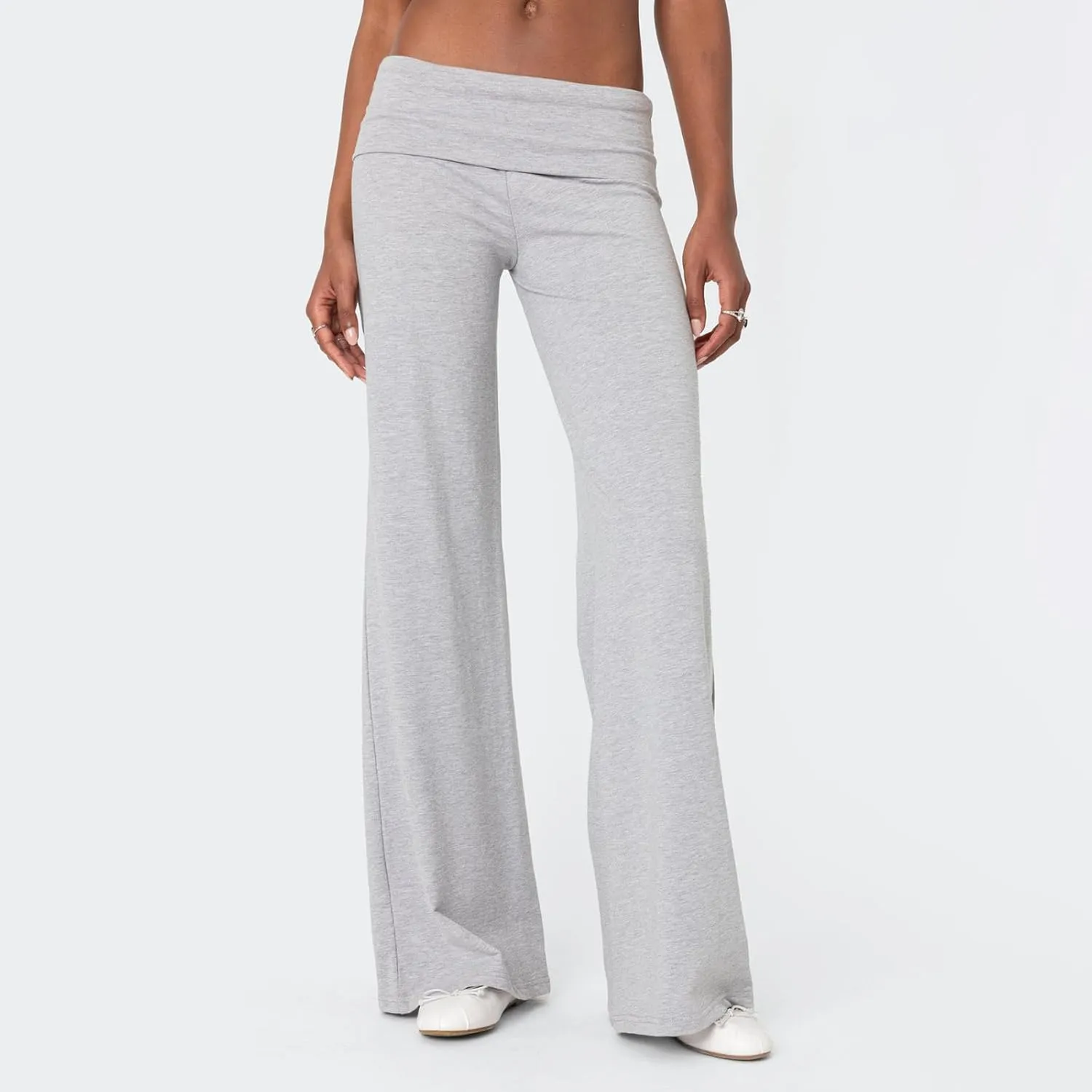 Women's Flare Leggings Fold Over Yoga Pants tretch Bootcut Bell Bottom Slim Fit Leggings Y2k Joggers Sweatpants