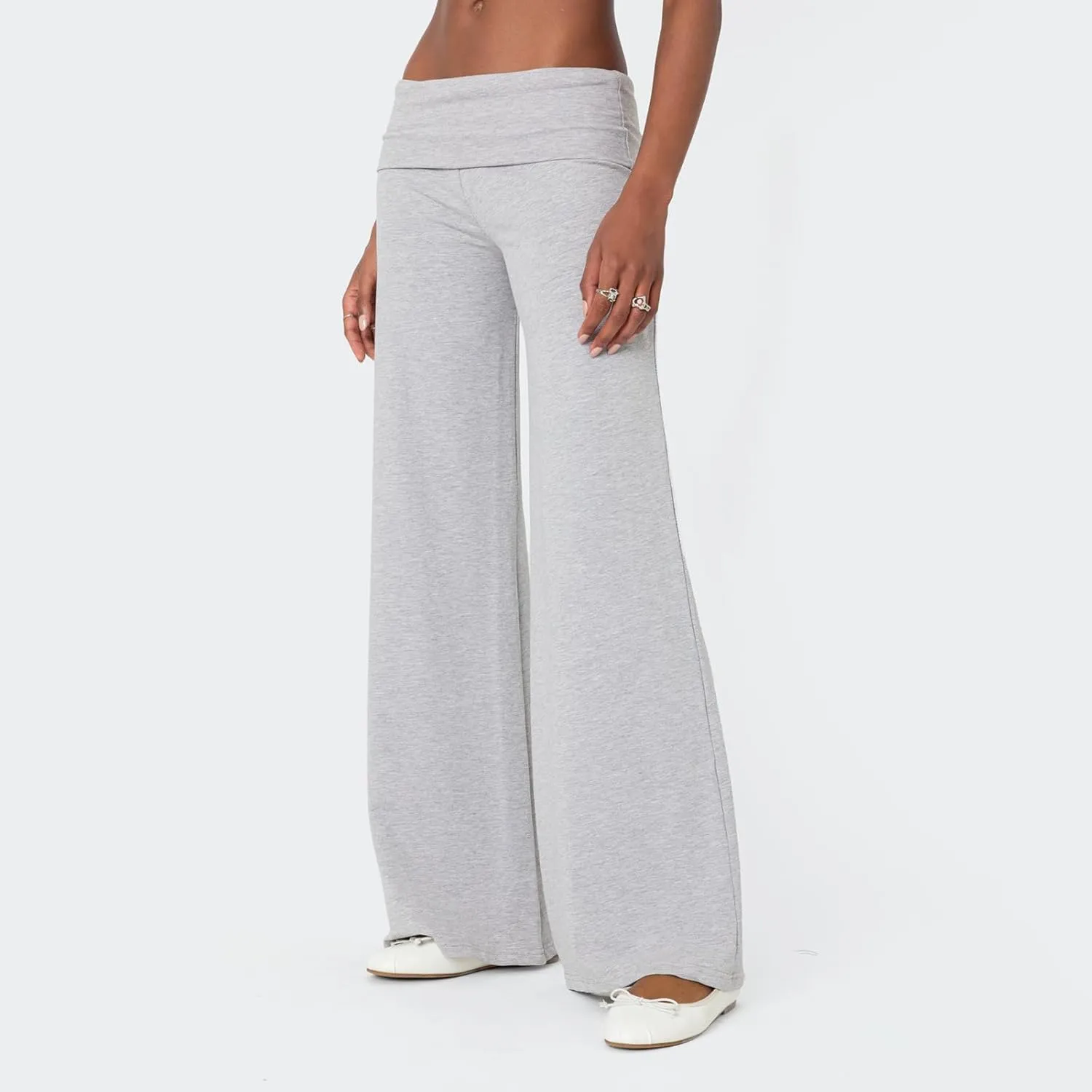 Women's Flare Leggings Fold Over Yoga Pants tretch Bootcut Bell Bottom Slim Fit Leggings Y2k Joggers Sweatpants