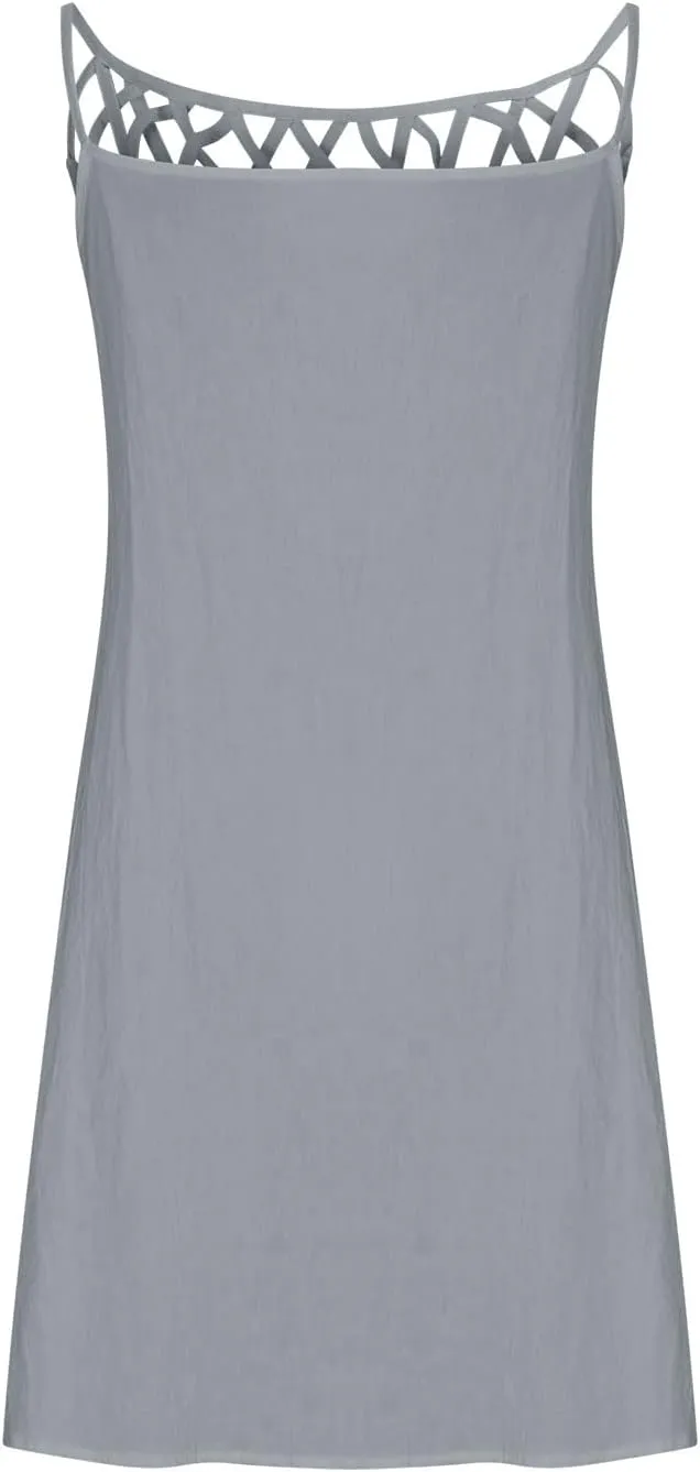 Women's Sleeveless Cut - Out Neckline Mini Dresses 2025 Casual Summer Chic Shift Dress for City Walks, Shopping Dates