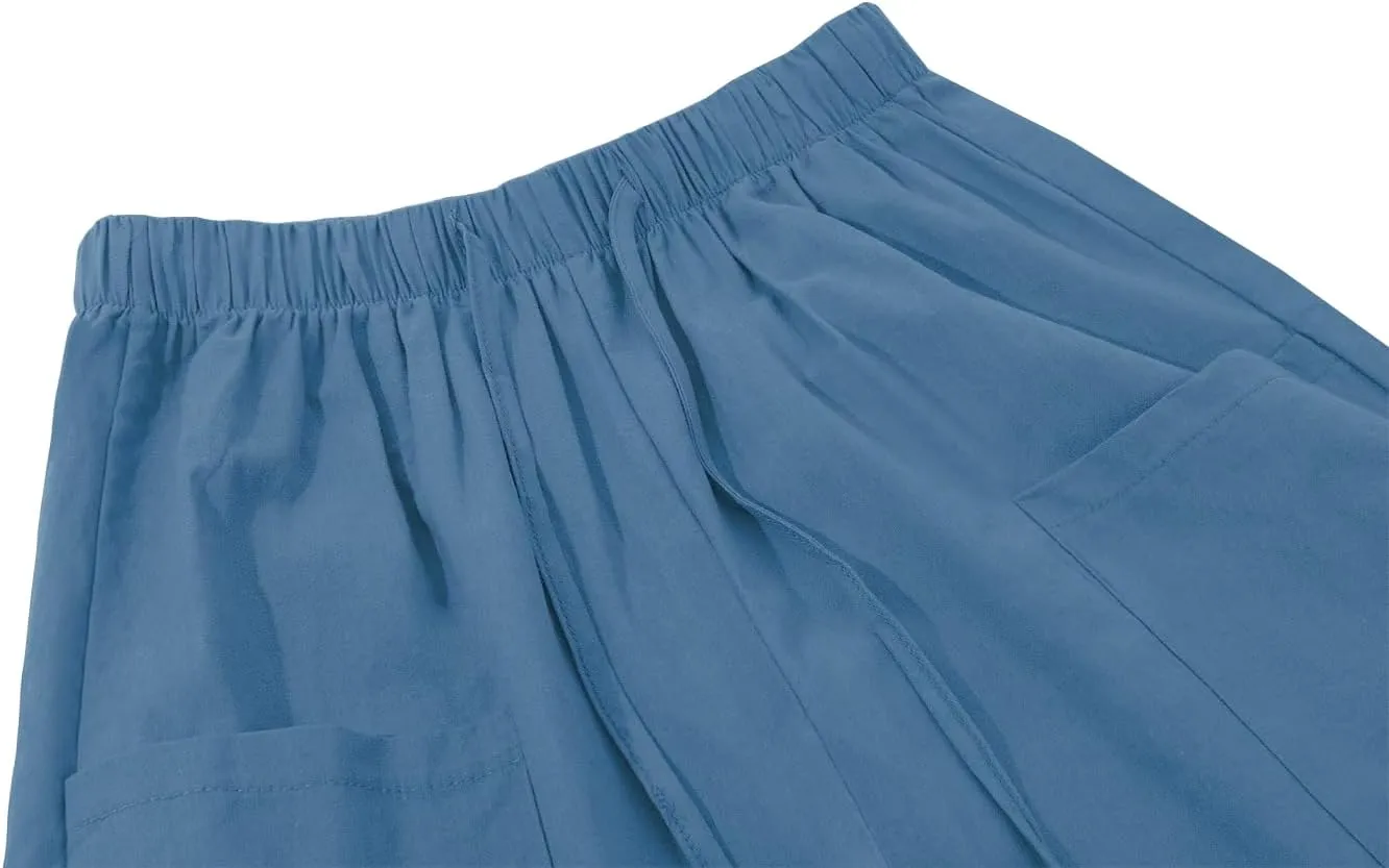 yoeasy Women Cotton and Linen Drawstring Capri Pants Casual High Waist Pocket Cropped Pants
